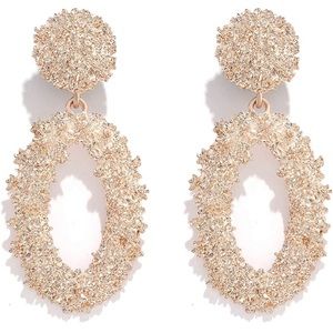 Statement Minimalist Rose Gold Drop Dangle Earrings Lead-Free and Nickle-Free.